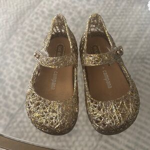 Mini Melissa Gold Glitter Kids Shoes